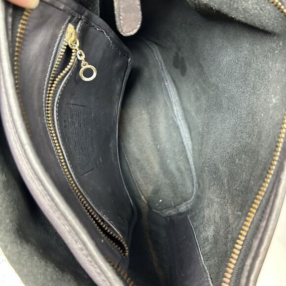 Vintage COACH Whitney Leather Shoulder Bag Distressed Brown Black Crossbody Gold - Picture 12 of 13